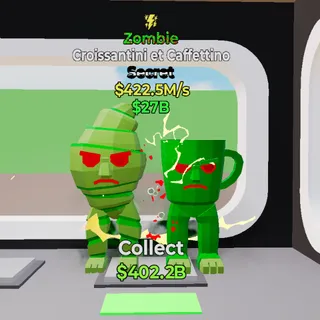 Zombie Croissantini et Caffettino 422.5M/s 1 trait - Fortnite Steal the Brainrot