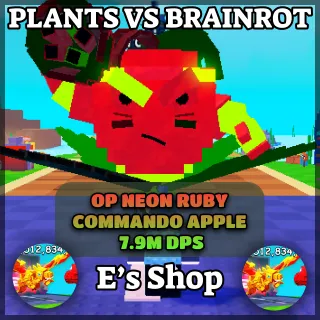 🍎7.9M DPS+ Neon Ruby Commando Apple🍎 Plants Vs Brainrots (PVB) | FAST | CHEAP | DELIVERY