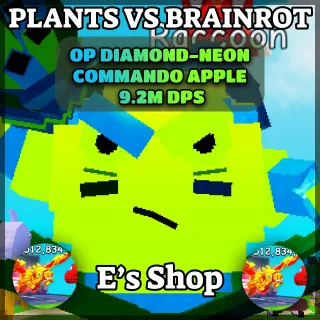 🍎9.2M DPS+ Diamond Neon Commando Apple🍎 Plants Vs Brainrots (PVB) | FAST | CHEAP | DELIVERY