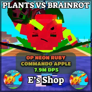 🍎7.9M DPS+ Neon Ruby Commando Apple🍎 Plants Vs Brainrots (PVB) | FAST | CHEAP | DELIVERY