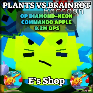 🍎9.2M DPS+ Diamond Neon Commando Apple🍎 Plants Vs Brainrots (PVB) | FAST | CHEAP | DELIVERY