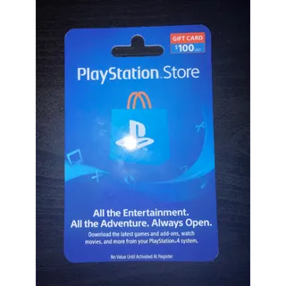 $100.00 USD PlayStation Store Giftcard (US)