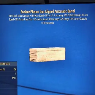 ENCLAVE PLASMA GUN ALIGNED AUTOMATIC BARREL