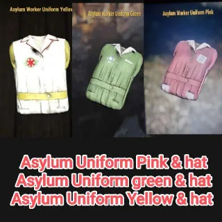Asylum Uniform Yellow, Green & Pink & Hats
