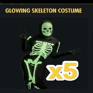 Glowing skeleton Costume & Hood x5