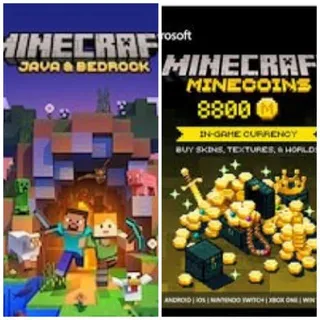 Minecraft java and Bedrock accounts + minecoins 8800