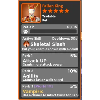 WZ - Fallen King - atk,agil,vamp