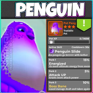 WZ - Purple Penguin Pet - Atk,energ,bob