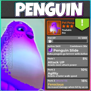 WZ - Purple Penguin Pet - Atk,agil,fero