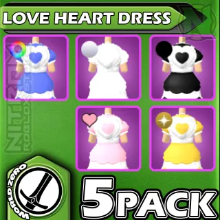 WZ - Love Heart Dress - 5x Pack