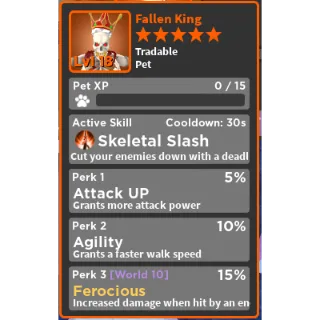 WZ - Fallen King - atk,agil,fero