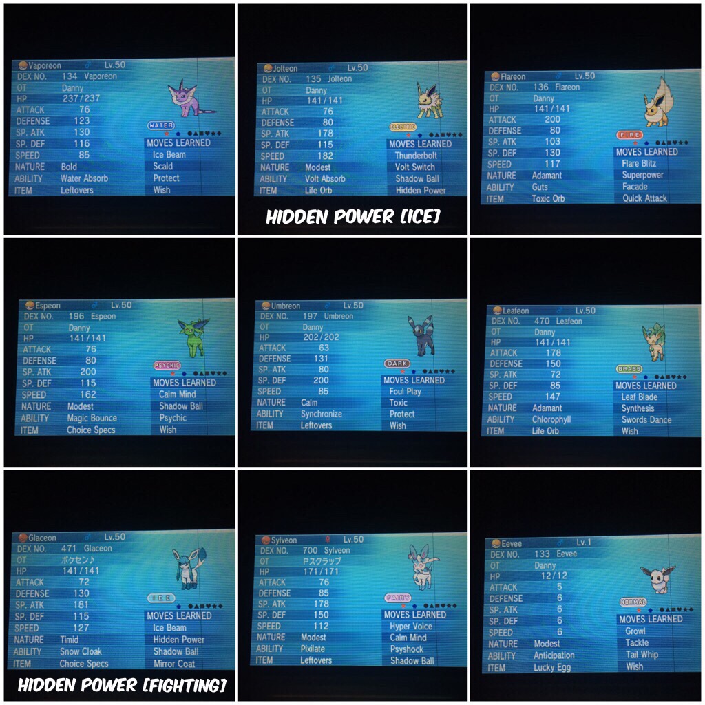 All Shiny Eeveelution + Bonus Eevee Pokemon X, Y, Omega Ruby or Alpha  Sapphire 3DS ORAS - 3DS Games - Gameflip