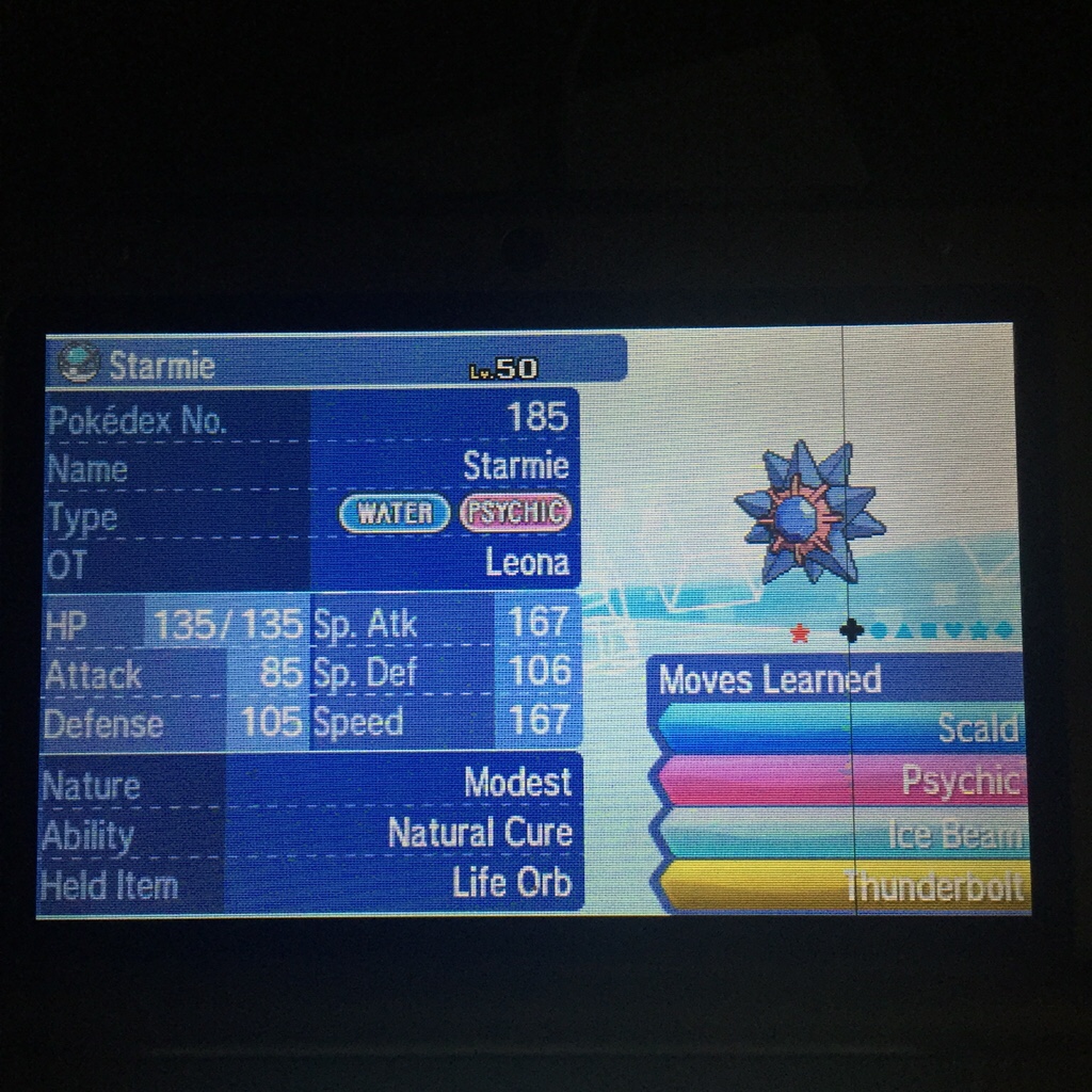 Shiny 6iv Starmie Pokemon Sun And Moon 3ds Nintendo Alola - roblox api beam