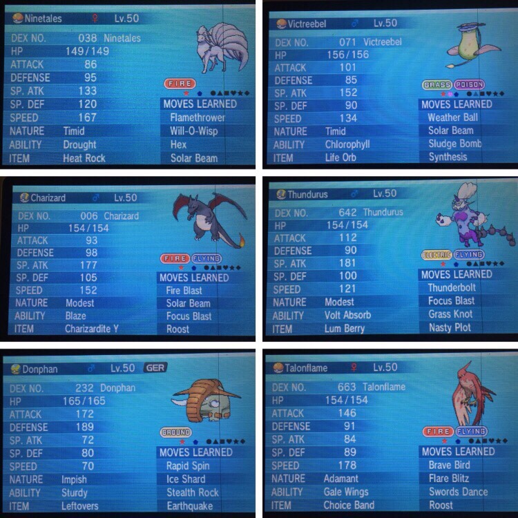 Blazing Competitive Sun Team Pokemon X Y Omega Ruby or Alpha