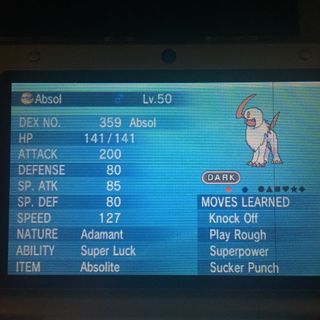 Shiny Mega Absol Egg Moves Pokemon X Y Omega Ruby Alpha Sapphire 3ds Oras 3ds Juegos Gameflip