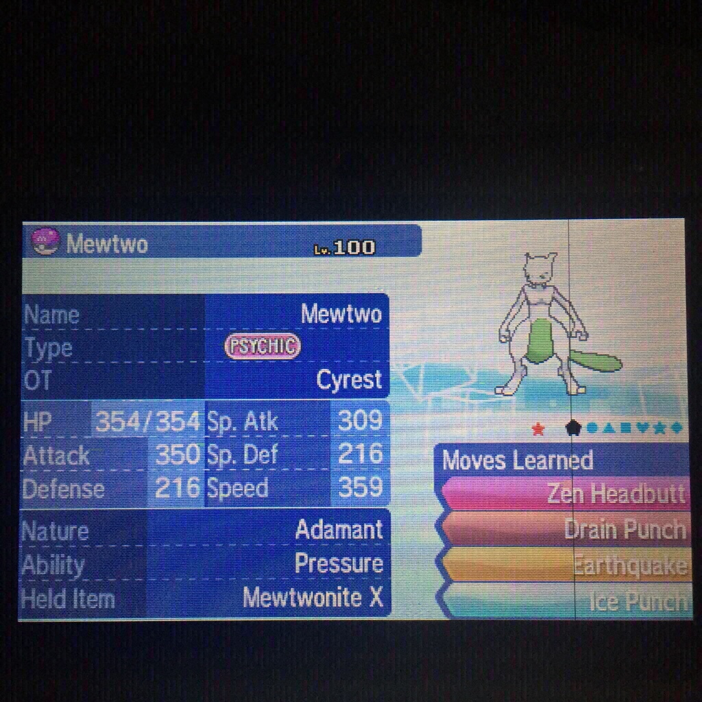 ✨ Shiny MEWTWO X 6IV Mega ✨ Pokemon XY ORAS Ultra Sun and Moon 3DS 🚀 FAST  +EVs