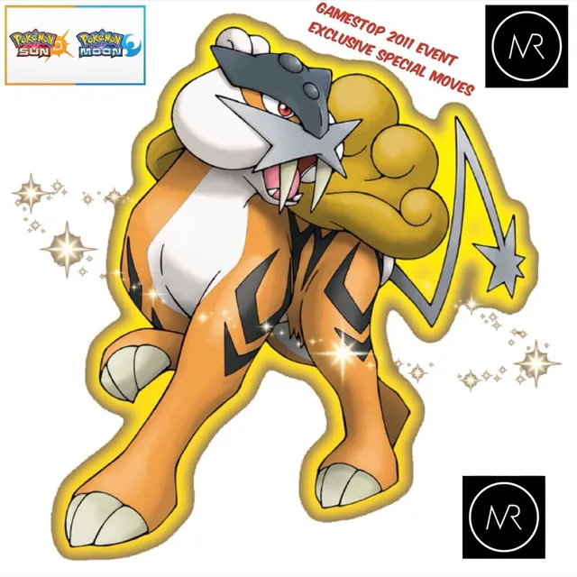 Shiny HP [ICE] GS Event Raikou Pokemon Sun and Moon 3DS Nintendo