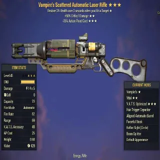 Laser Rifle | LVL 45 | Vampires, Vital, Vats Optimized | God Roll