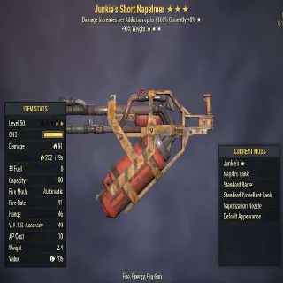 Missing Stars Weapon | LVL 50 | Napalmer | Junkies - ? -90% Weight| Missing Effects