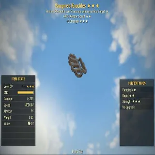 Vampires 40% Faster swing Knuckles + 3 STRENGTH