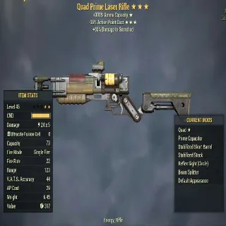 Missing Stars Weapon | LVL 45 | Laser Rifle |Quad- ? -Vats Optimized| Missing Effects