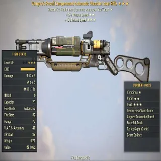 Vampire's Ultracite Laser Rifle(25% increased Fire Rate,15% faster reload)