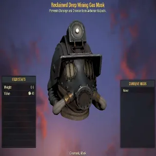 Reclaimed Deep Mining Gas Mask