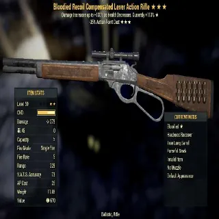 Invalid Item | Lever Action Rifle | Level 50 | Nuclear Winter | Bloodied- Vats Optimized