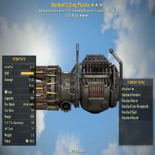 Missing Stars Weapon | LVL 50 | Gatling Plasma |Bloodied- ? -90% Weight | Missing Effects