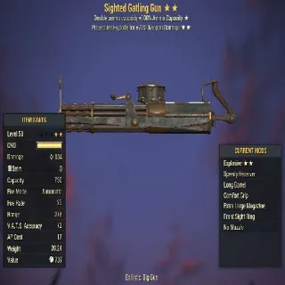 Legacy Effect | Double - Explosive | Gatling Gun | Level 50