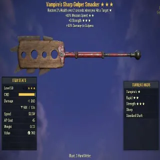 Gulper Smacker | LVL 50 | Vampires, Rapid, Strength | God Roll