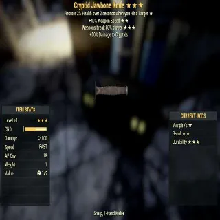 Missing Parts Weapon | Crptid Jawbone Knife