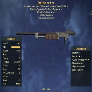 Missing Parts Weapon | LVL 50 | The Fixer | Bloodied, Explosive | Invisible