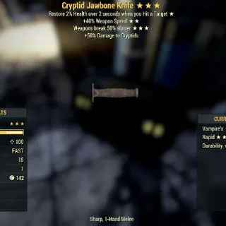 Missing Parts Weapon | Cryptid Jawbone Knife