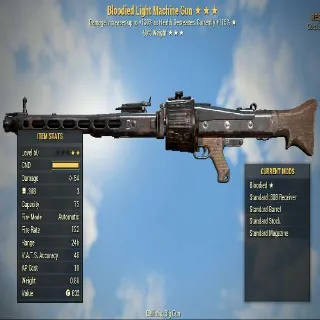 Missing Stars Weapon | LVL 50 | Light Machine Gun |Bloodied- ? -90% Weight| Missing Effects