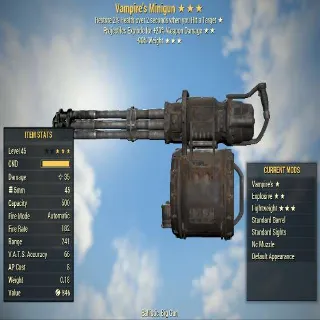Vampire's Minigun Explosive - Weapon weights reduced by 90%）