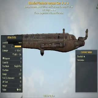 Missing Stars Weapon | LVL 50 | Harpoon Gun |Bloodied -? -90% Weight | Missing Effects