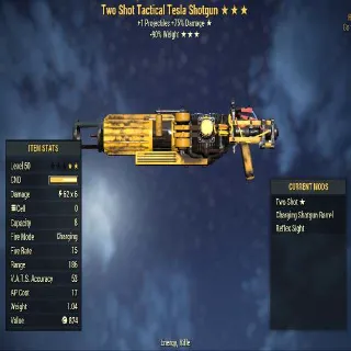 Missing Stars Weapon | LVL 50 | Tesla Rifle | Two Shot - ? - Lightweight | Missing Effects
