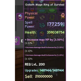 Goliath Mage Ring Of Survival