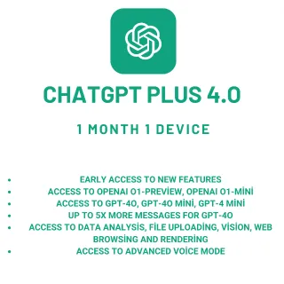 CHATGPT PLUS 4.O 1 MONTH 1 DEVICE