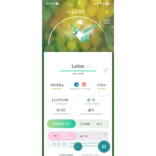 Shiny purified Latios Trade