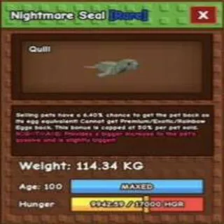 Seal 114.34kg Rare