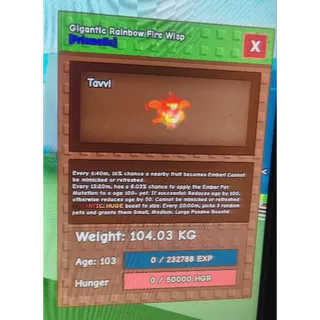Collosal Rbh Fire Wisp | 1/1