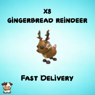 x8 Gingerbread Reindeer