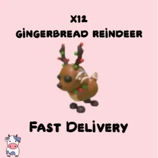 x12 Gingerbread Reindeer