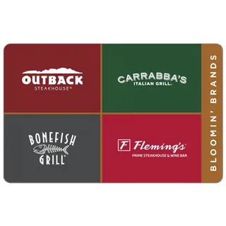 $25.00 USD BLOOMIN BRANDS / Outback / Carrabba’s / Bonefish / Fleming's E GIFT CARD 