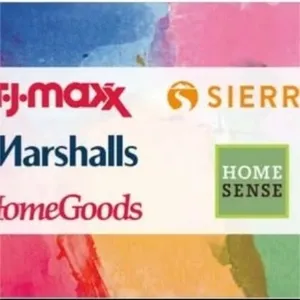 $50.00 TJMAXX, Marshalls, Homegoods, & sierra Gift Card