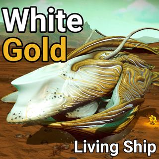 White & Gold Living Organic S-Class Ship - PC, Steam, XBOX, PS4, PS5 | No Mans Sky