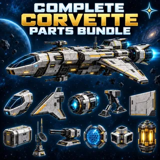 Complete Corvette Parts: 135 Types x 50 = 6,750 Parts | No Man's Sky