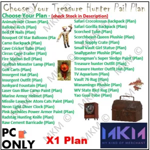 Any X1 TreasurePail Plan